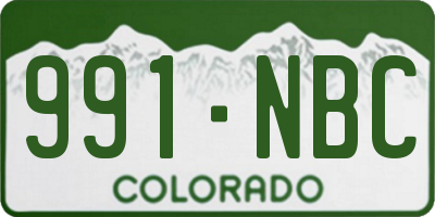 CO license plate 991NBC