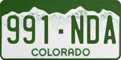 CO license plate 991NDA