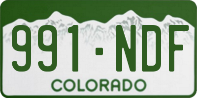 CO license plate 991NDF