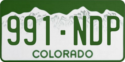CO license plate 991NDP
