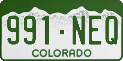 CO license plate 991NEQ