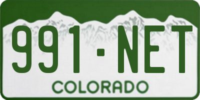 CO license plate 991NET