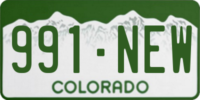 CO license plate 991NEW