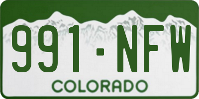 CO license plate 991NFW