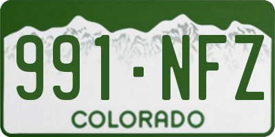 CO license plate 991NFZ