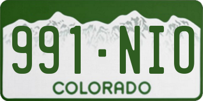 CO license plate 991NIO