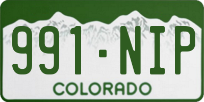 CO license plate 991NIP