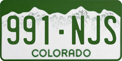 CO license plate 991NJS