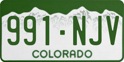 CO license plate 991NJV