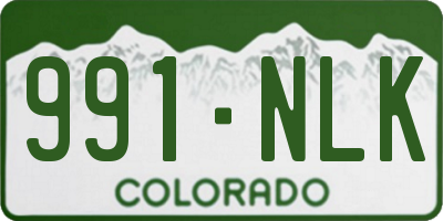 CO license plate 991NLK