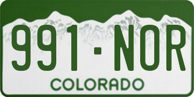 CO license plate 991NOR
