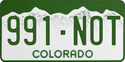 CO license plate 991NOT