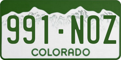 CO license plate 991NOZ
