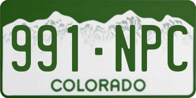 CO license plate 991NPC