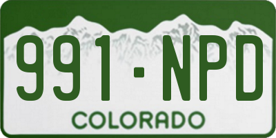 CO license plate 991NPD