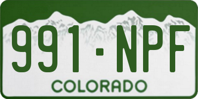 CO license plate 991NPF