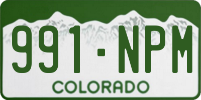 CO license plate 991NPM