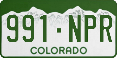 CO license plate 991NPR