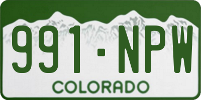 CO license plate 991NPW