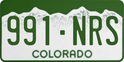 CO license plate 991NRS