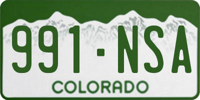 CO license plate 991NSA