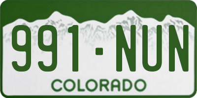 CO license plate 991NUN