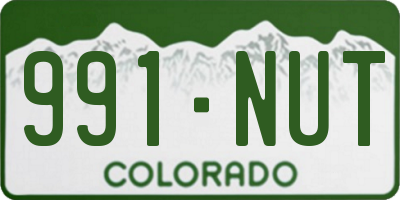 CO license plate 991NUT