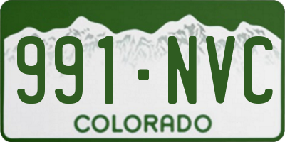 CO license plate 991NVC