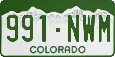 CO license plate 991NWM