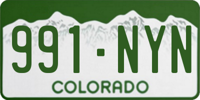 CO license plate 991NYN