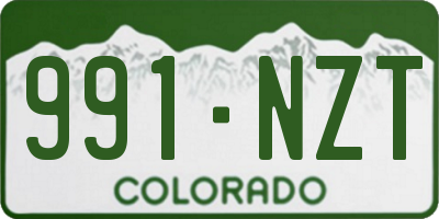 CO license plate 991NZT
