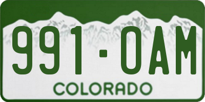 CO license plate 991OAM