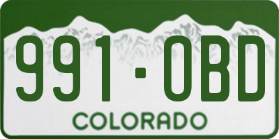 CO license plate 991OBD
