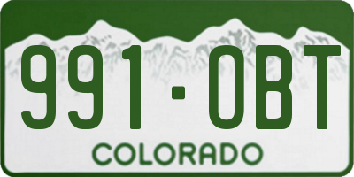 CO license plate 991OBT