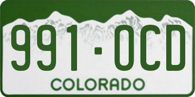 CO license plate 991OCD