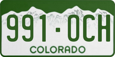 CO license plate 991OCH