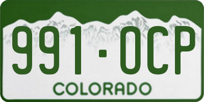 CO license plate 991OCP