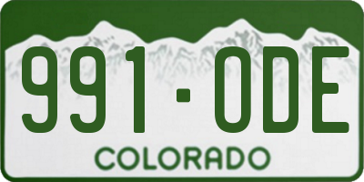 CO license plate 991ODE
