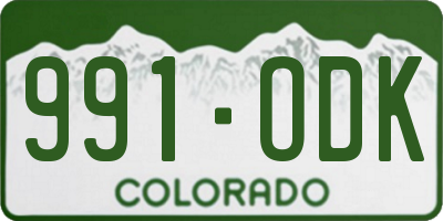 CO license plate 991ODK