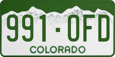 CO license plate 991OFD