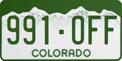 CO license plate 991OFF