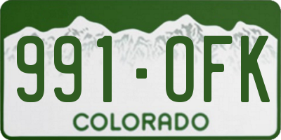 CO license plate 991OFK