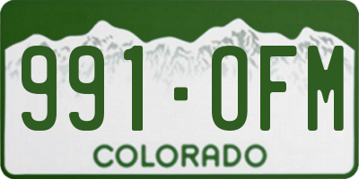 CO license plate 991OFM