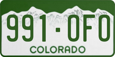 CO license plate 991OFO