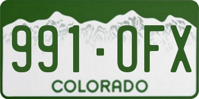 CO license plate 991OFX