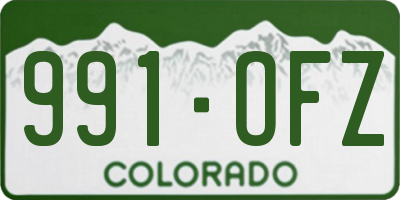 CO license plate 991OFZ