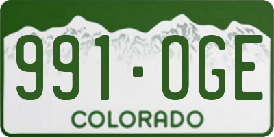 CO license plate 991OGE
