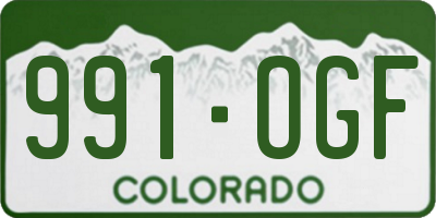 CO license plate 991OGF