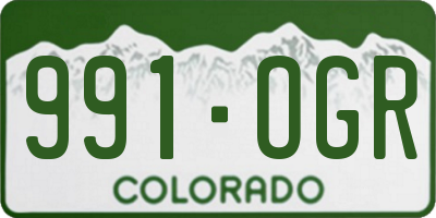 CO license plate 991OGR
