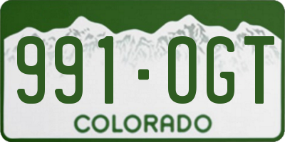 CO license plate 991OGT